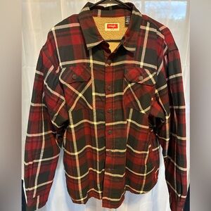 Wrangler Red and Black Checkered Shacket NWOT